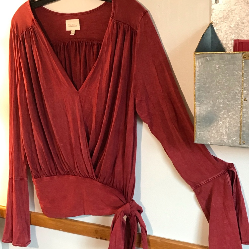 Red Vintage Anthropologie Deletta blouse